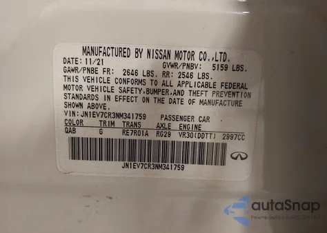 2022 Infiniti Q50 Sensory Awd from USA, damaged, VIN JN1EV7CR3NM341759